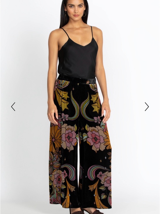 Johnny Was Pants - JOHNNY WAS PRISCILLA EASY PANT Floral Wide-Leg Velvet Pants